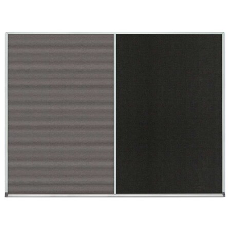 United Visual Products Single Door Radius Corkboard, 18"x24", Bla, UV7000RC-BLACK-PEARL UV7000RC-BLACK-PEARL